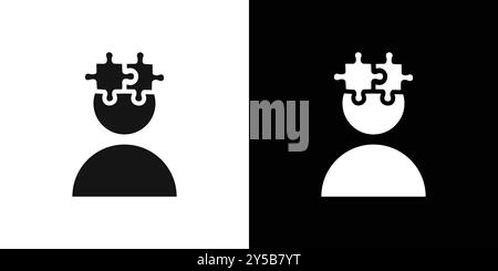 Tête de gens avec la collection de jeu de logo de vecteur d'icône de puzzles ou le groupe de pack de paquet Illustration de Vecteur