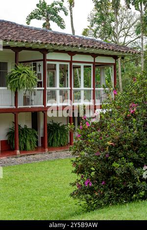 Hacienda El Rosario, étonnantes maisons rurales dans la région du café colombien, Caldas, Colombie - photo stock Banque D'Images