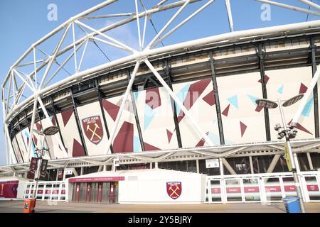 Londres, Royaume-Uni. 21 septembre 2024. Pré-match au West Ham United contre Chelsea EPL match, au London Stadium, Londres, Royaume-Uni le 21 septembre 2024. Crédit : Paul Marriott/Alamy Live News Banque D'Images