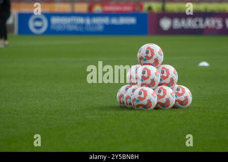 Crawley, Royaume-Uni. 21 septembre 2024. Crawley, Angleterre, le 21 septembre 2024 : la scène est en avance sur le match de Super League Barclays FA Womens entre Brighton et Hove Albion et Everton au Broadfield Stadium, Crawley. (Tom Phillips/SPP) crédit : photo de presse sportive SPP. /Alamy Live News Banque D'Images