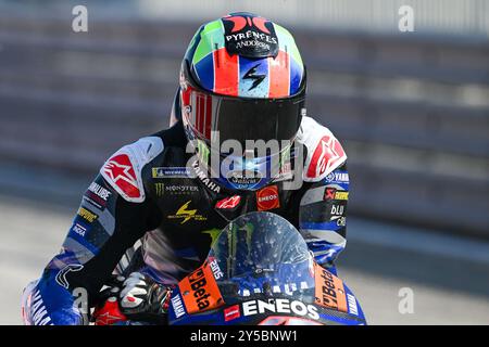 Alex Rins Espagnol Monster Energy Yamaha MotoGP Team Yamaha Portrait lors du Gran Premio Pramac dellâEmilia-Romagna - essais libres et qualifications, Championnat du monde MotoGP à Misano, Italie, le 21 septembre 2024 Banque D'Images