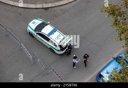 Milan, Italie. 21 septembre 2024. Giornata mondiale Senza Auto, 'jour sans parking' à Piazzale Libia - Milano, Italia - Sabato, 21 Settembre 2024 (foto Stefano Porta/LaPresse) Journée mondiale sans voiture, 'jour sans parking' à Piazzale Libia - Milan, Italie - samedi 21 septembre 2024 (photo Stefano Porta/LaPresse) crédit : LaPresse/Alamy Live News Banque D'Images