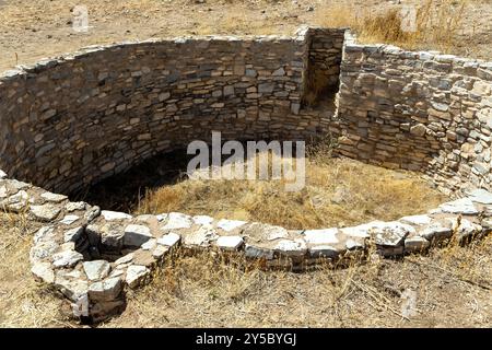 Ruines de kiva (chambre cérémonielle), Salinas Pueblo missions National Monument, Nouveau Mexique États-Unis Banque D'Images