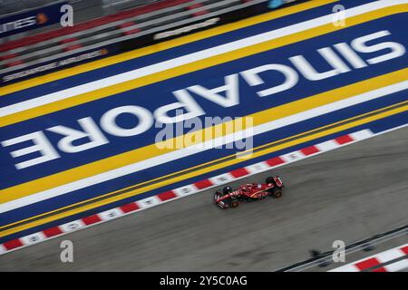 Singapour. 21 septembre 2024. 16 LECLERC Charles (mco), Scuderia Ferrari SF-24, action lors du Grand Prix de formule 1 de Singapour 2024, 18e manche du Championnat du monde de formule 1 2024 du 20 au 22 septembre 2024 sur le circuit Marina Bay, à Singapour, Singapour Banque D'Images