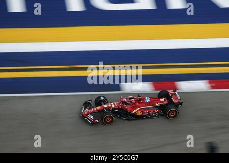 Singapour. 21 septembre 2024. 16 LECLERC Charles (mco), Scuderia Ferrari SF-24, action lors du Grand Prix de formule 1 de Singapour 2024, 18e manche du Championnat du monde de formule 1 2024 du 20 au 22 septembre 2024 sur le circuit Marina Bay, à Singapour, Singapour Banque D'Images