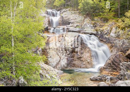 Cascades de Sant Esperit, vallée de Boi, Parc National d'Aiguestortes et Estany de Sant Maurici, Lleida, Espagne Banque D'Images