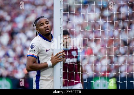 Londres, Royaume-Uni. 21 septembre 2024. Londres, Angleterre, 21 septembre 2024 : Christopher Nkunku (18 Chelsea) lors du match de premier League entre West Ham et Chelsea au London Stadium à Londres, en Angleterre. (Pedro Porru/SPP) crédit : SPP Sport Press photo. /Alamy Live News Banque D'Images