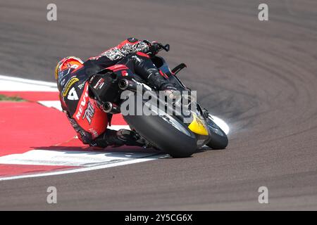 (9) Danilo Petrucci d'Italie de Brani Spark Racing Team, pilote Ducati Panigale V4R en action lors du Championnat du monde FIM Motul Superbike - course 1 de l'Acerbis Italian Round sur le circuit de Cremona à San Martino del Lago le 21 septembre 2024, Cremona, Italie. Banque D'Images