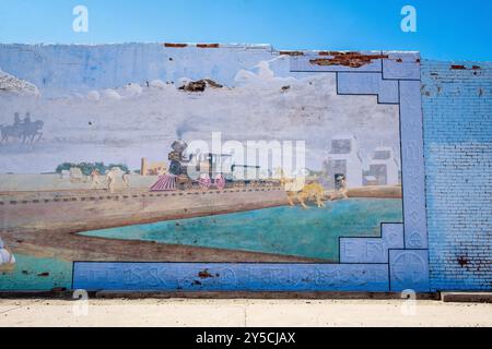 Murale célébrant les grandes Plaines à Offerle, ouest du Kansas, États-Unis Banque D'Images