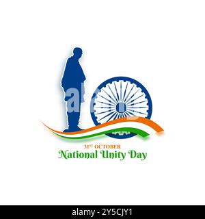 Illustration vectorielle du modèle de flux de médias sociaux de la Journée de l'unité nationale de l'Inde Illustration de Vecteur
