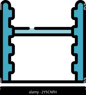 Icône d'un outil de levage de station-service de voiture utilisé pour réparer les véhicules, avec un design simple et coloré Illustration de Vecteur