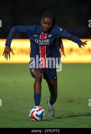Biella, Italie. 18 septembre 2024. Thiniba Samoura du PSG lors du match de l'UEFA Womens Champions League au Stadio Comunale Vittorio Pozzo Lamarmora, Biela. Le crédit photo devrait se lire : Jonathan Moscrop/Sportimage crédit : Sportimage Ltd/Alamy Live News Banque D'Images
