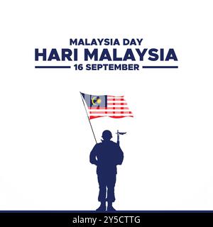 Hari Malaysia, Malaysia day, 16 septembre, post, annonces, bannière, affiche, conception de flyer pour Hari Malaisie, modèle modifiable, illustration stock. Illustration de Vecteur