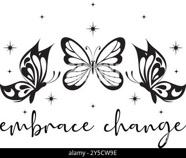 Boho Inspirational Lettering concept typographie T-shirt Design Illustration de Vecteur