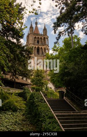 Cathédrale de Notre Dame de Lausanne est une église située dans la ville de Lausanne, dans le canton de Vaud en Suisse Banque D'Images
