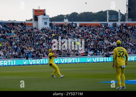 Australie Aaron Hardie rattrape l'Angleterre cause - Angleterre vs Australie - Metro Bank One Day International - Headingley - 21/09/24 Banque D'Images