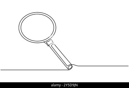 Illustration d'une ligne continue de la loupe. Dessin au trait continu d'une loupe Illustration de Vecteur