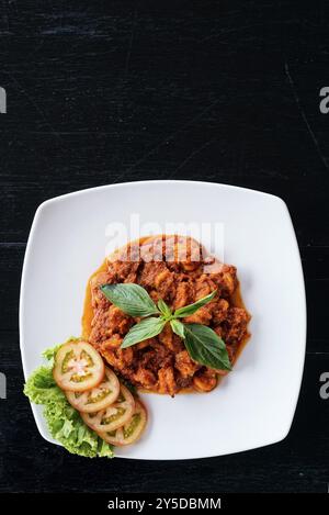 Curry traditionnel cambodgien aux crevettes épicées amok Banque D'Images