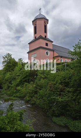 Andreas Kirche in Herrlingen BEI Blaustein an der Kleine Lauter, Schwaebische Alb, se réunit Andreas Church in Herrlingen near Blaustein on the Kleine L. Banque D'Images