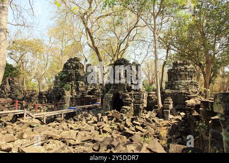 Détail du complexe du temple de Banteay Chhmar au Cambodge Banque D'Images