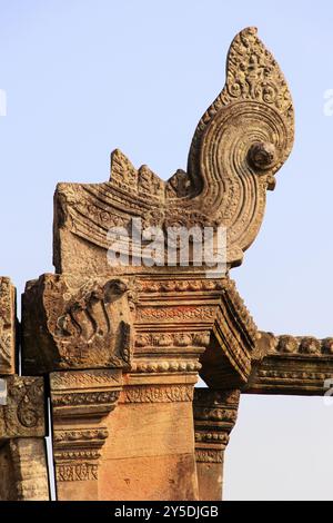 Détail d'un bâtiment du temple hindou Prasat Preah Vihear au Cambodge Banque D'Images