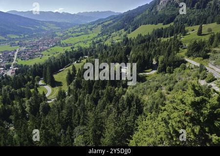 Col Oberjoch près de Bad Hindelang à Oberallgaeu, Bavière, Allemagne, col Oberjoch près de Bad Hindelang à Oberallgaeu, Bavière, Allemagne, Europe Banque D'Images