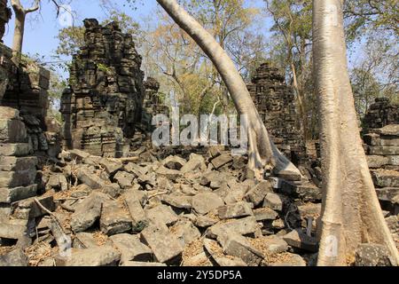 Détail du complexe du temple de Banteay Chhmar au Cambodge Banque D'Images