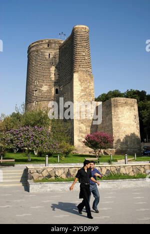 La tour de Maiden point de repère bakou azerbaïdjan Banque D'Images