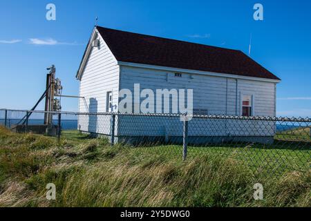 Hangar de service public à la réserve écologique de Cape Mary à Port lance, Terre-Neuve-et-Labrador, Canada Banque D'Images