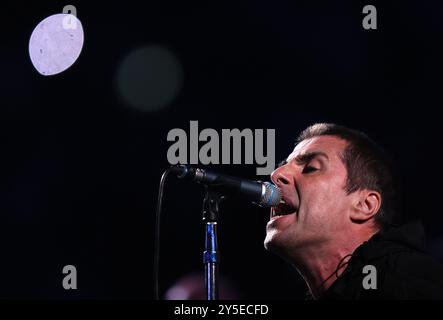 Liam Gallagher en tête du combat mondial des poids lourds de l'IBF au stade de Wembley à Londres. Date de la photo : samedi 21 septembre 2024. Banque D'Images