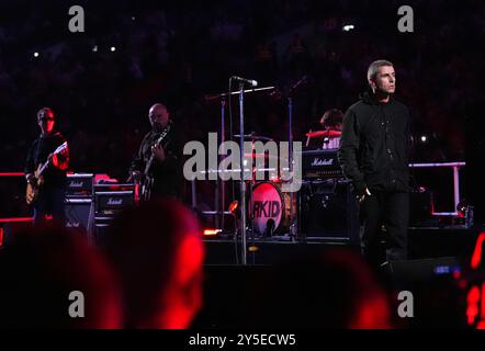 Liam Gallagher en tête du combat mondial des poids lourds de l'IBF au stade de Wembley à Londres. Date de la photo : samedi 21 septembre 2024. Banque D'Images