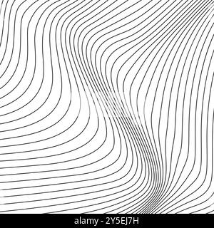 arrière-plan de lignes déformées en noir et blanc. Illustration vectorielle Illustration de Vecteur