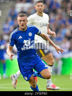 Leicester, Royaume-Uni. 21 septembre 2024. Jamie VARDY (Leicester City) lors du match de premier League Leicester City vs Everton au King Power Stadium, Leicester, Royaume-Uni, 21 septembre 2024 (photo par Mark Dunn/News images) à Leicester, Royaume-Uni le 21/09/2024. (Photo de Mark Dunn/News images/SIPA USA) crédit : SIPA USA/Alamy Live News Banque D'Images