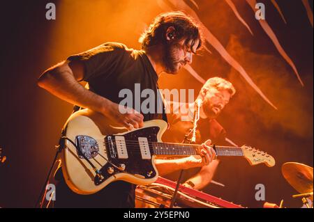 Glasgow, Royaume-Uni. 21 septembre 2024. Los Campesinos ! Se produire à QMU à Glasgow. Crédit : Thomas Jackson/Alamy Live News Banque D'Images