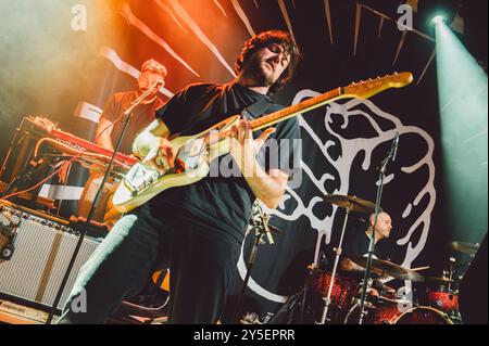 Glasgow, Royaume-Uni. 21 septembre 2024. Los Campesinos ! Se produire à QMU à Glasgow. Crédit : Thomas Jackson/Alamy Live News Banque D'Images