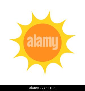 Icône jaune soleil sur vecteur de fond blanc Illustration de Vecteur