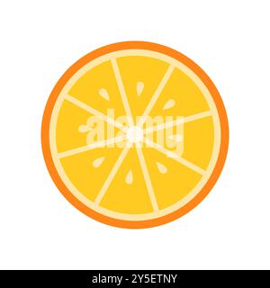 Vecteur isolé d'icône de tranches de fruits orange Illustration de Vecteur