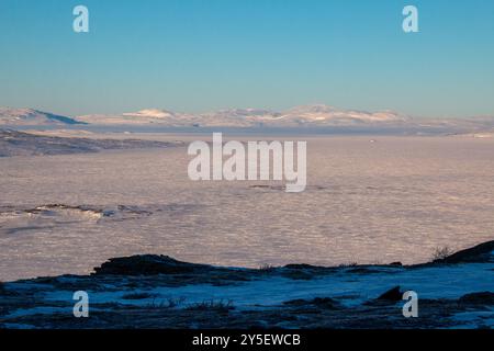 Parc national de Padjelanta en hiver, Laponie, Suède Banque D'Images