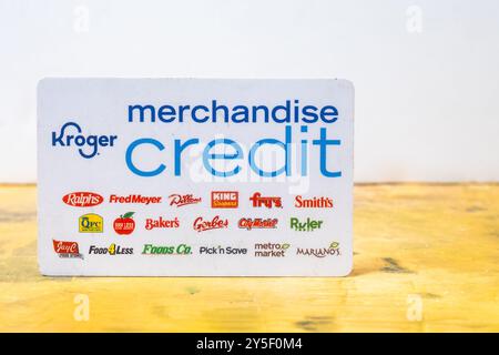 Everett WA États-Unis 13 septembre 2024 : carte de crédit Kroger Merchandise Banque D'Images