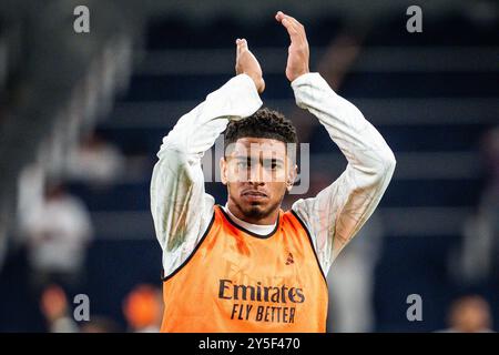 Madrid, France, Espagne. 21 septembre 2024. Jude BELLINGHAM du Real Madrid lors du match de LaLiga entre le Real Madrid CF et le RCD Espanyol de Barcelona au stade Santiago Bernabeu le 21 septembre 2024 à Madrid, Espagne. (Crédit image : © Matthieu Mirville/ZUMA Press Wire) USAGE ÉDITORIAL SEULEMENT! Non destiné à UN USAGE commercial ! Banque D'Images