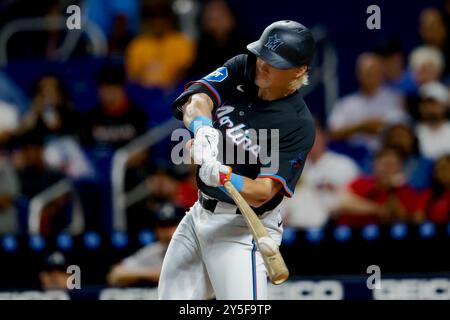 MIAMI, FLORIDE - 20 SEPTEMBRE : Miami Marlins et Atlanta Braves MLB au parc loanDepot le 20 septembre 2024 photo : Chris Arjoon/American Presswire Banque D'Images