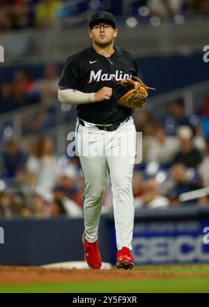 MIAMI, FLORIDE - 20 SEPTEMBRE : Miami Marlins et Atlanta Braves MLB au parc loanDepot le 20 septembre 2024 photo : Chris Arjoon/American Presswire Banque D'Images