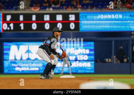 MIAMI, FLORIDE - 20 SEPTEMBRE : Miami Marlins et Atlanta Braves MLB au parc loanDepot le 20 septembre 2024 photo : Chris Arjoon/American Presswire Banque D'Images