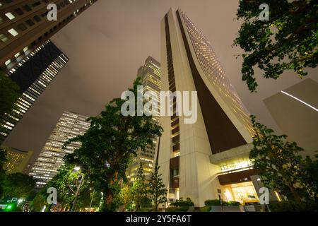 Sompo Japan Head Office Building aka Yasuda Kasai Kaijo Building la nuit à West Shinjuku, Shinjuku City, Tokyo, Japon. Banque D'Images