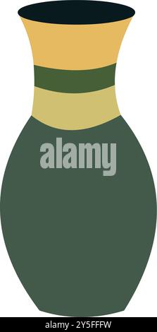 Vecteur isolé de dessin animé décoratif argile verte ou pot de plante en céramique. Icône de pot de fleur. illustration de dessin animé en pot d'argile ou de boue Illustration de Vecteur