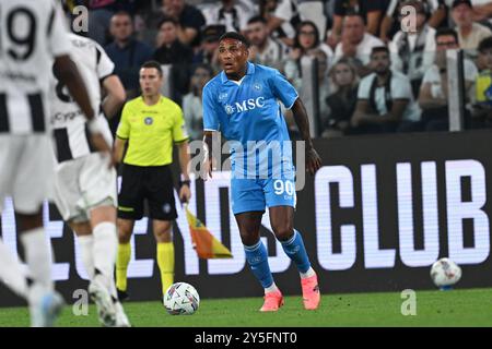 Turin, Italie. 21 septembre 2024. Michael Folorunsho (Napoli) lors du match de Serie A italien opposant la Juventus 0-0 Napoli au stade Allianz le 21 septembre 2024 à Turin, Italie. Crédit : Maurizio Borsari/AFLO/Alamy Live News Banque D'Images