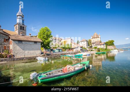 Port des Pêcheurs à Yvoire village en haute-Savoie, Rhône-Alpes, France Banque D'Images