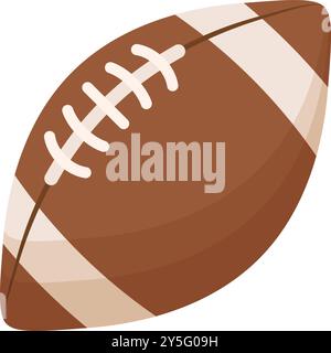 Icône du football américain dans un style plat. Illustration vectorielle de balle de rugby sur fond isolé. Concept d'entreprise de signe d'équipement sportif. Illustration de Vecteur