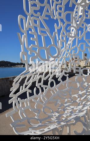 Le nomade Skulptur à Antibes Banque D'Images