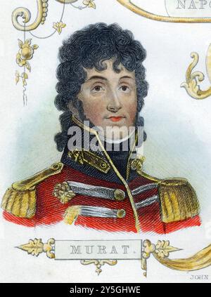 Joachim Murat (1767-1815) - Portrait, gravure historique Banque D'Images